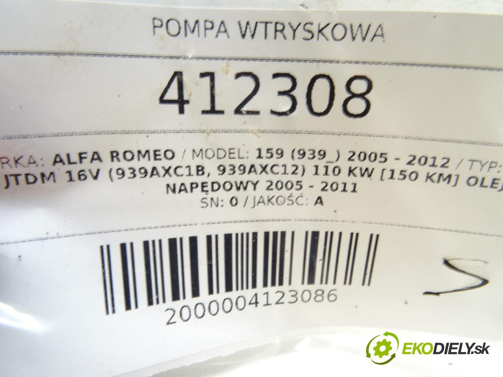 ALFA ROMEO 159 (939_) 2005 - 2012    1.9 JTDM 16V (939AXC1B, 939AXC12) 110 kW [150 KM]   Pumpa vstrekovacia 0445010185 (Vstrekovacie čerpadlá)