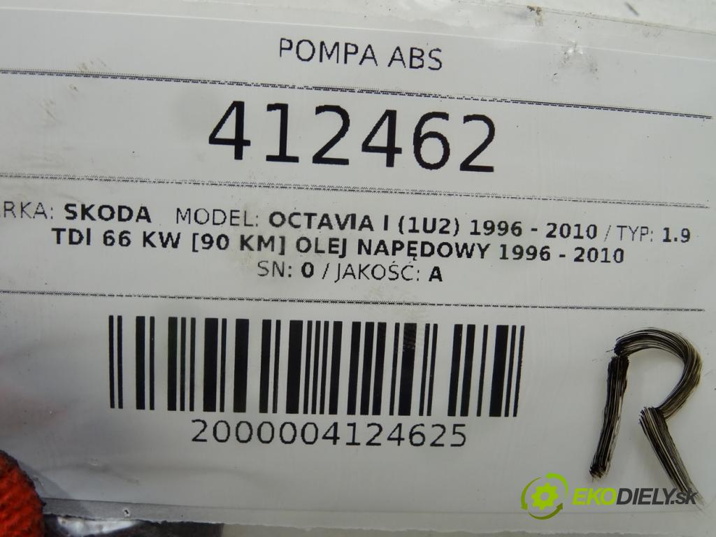SKODA OCTAVIA I (1U2) 1996 - 2010    1.9 TDI 66 kW [90 KM] olej napędowy 1996 - 2010  Pumpa ABS 1J0614517J (Pumpy ABS)
