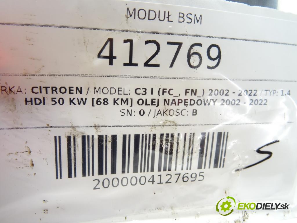 CITROEN C3 I (FC_, FN_) 2002 - 2022    1.4 HDi 50 kW [68 KM] olej napędowy 2002 - 2022  Modul BSM 9643498780 (Ostatné)