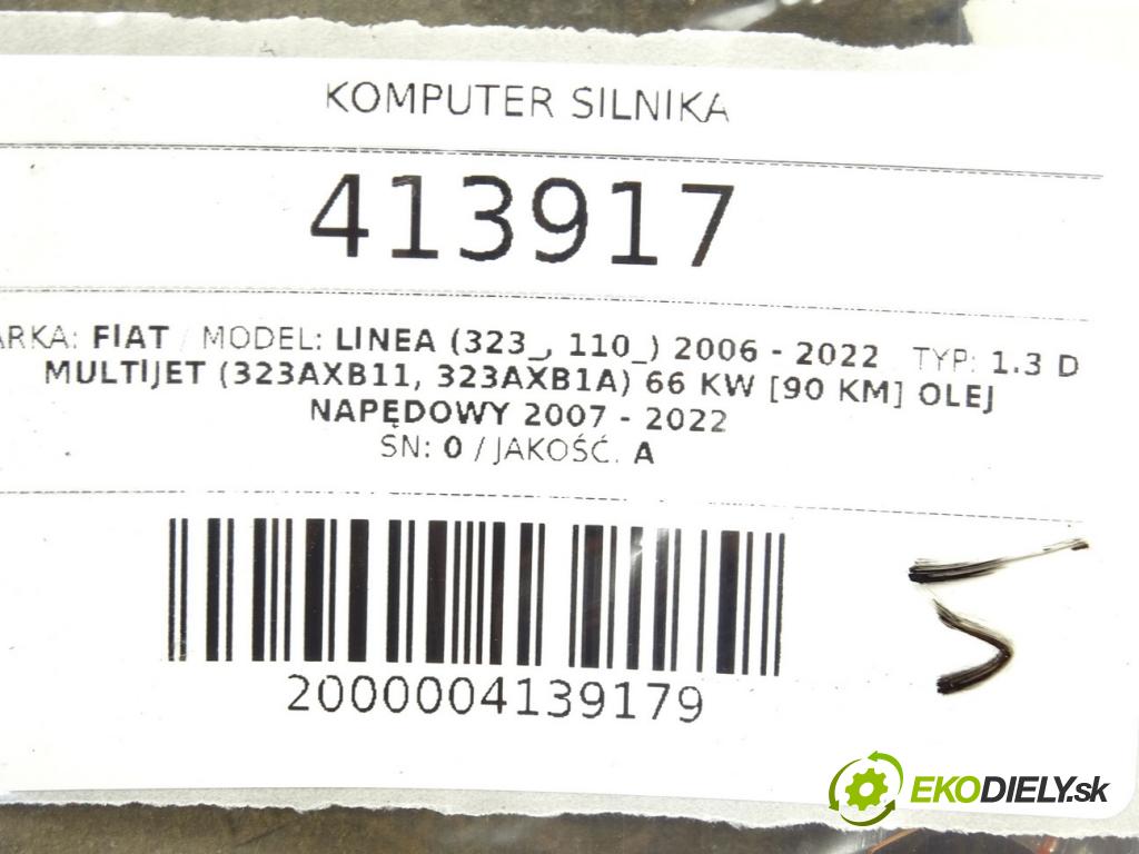 FIAT LINEA (323_, 110_) 2006 - 2022    1.3 D Multijet (323AXB11, 323AXB1A) 66 kW [90 KM]   riadiaca jednotka Motor 51806512 (Riadiace jednotky)