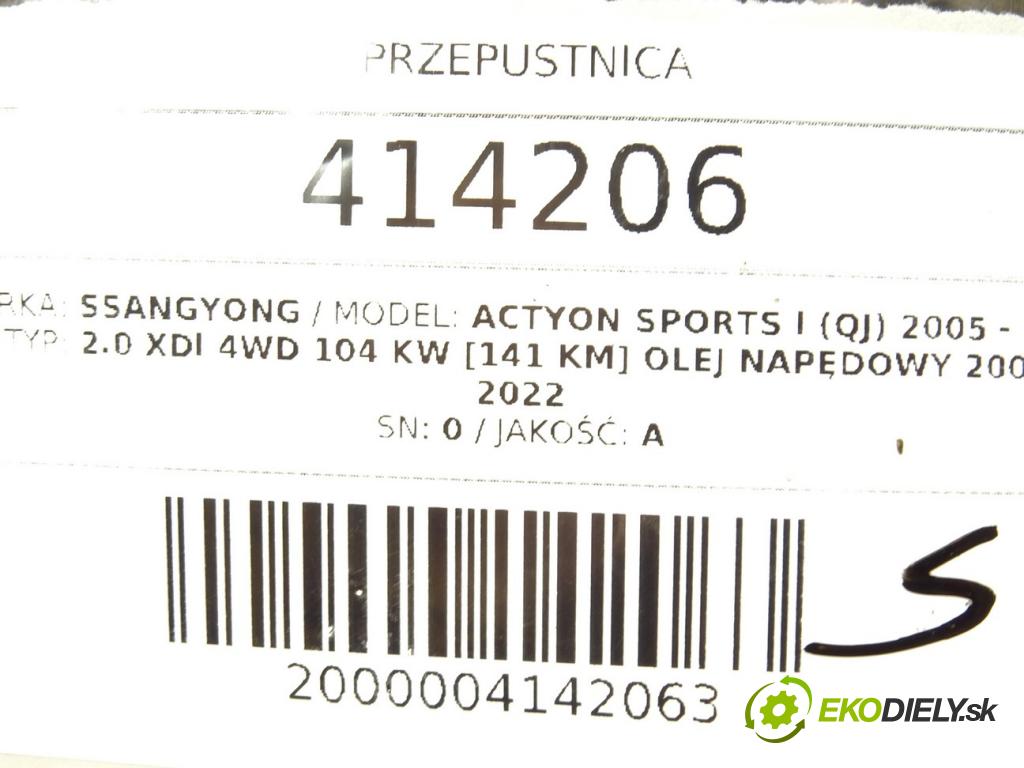 SSANGYONG ACTYON SPORTS I (QJ) 2005 - 2022    2.0 Xdi 4WD 104 kW [141 KM] olej napędowy 2007 - 2  Škrtiaca klapka 5WY9170C (Škrtiace klapky)