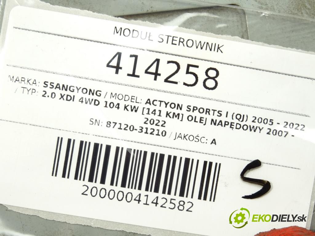 SSANGYONG ACTYON SPORTS I (QJ) 2005 - 2022    2.0 Xdi 4WD 104 kW [141 KM] olej napędowy 2007 - 2  Modul Riadiaca jednotka 87120-31210 (Ostatné)