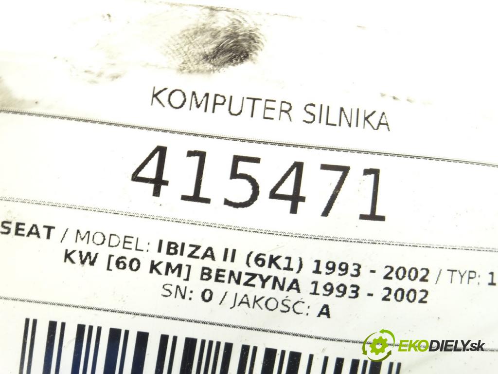 SEAT IBIZA II (6K1) 1993 - 2002    1.4 i 44 kW [60 KM] benzyna 1993 - 2002  riadiaca jednotka Motor 6K0906032AC (Riadiace jednotky)