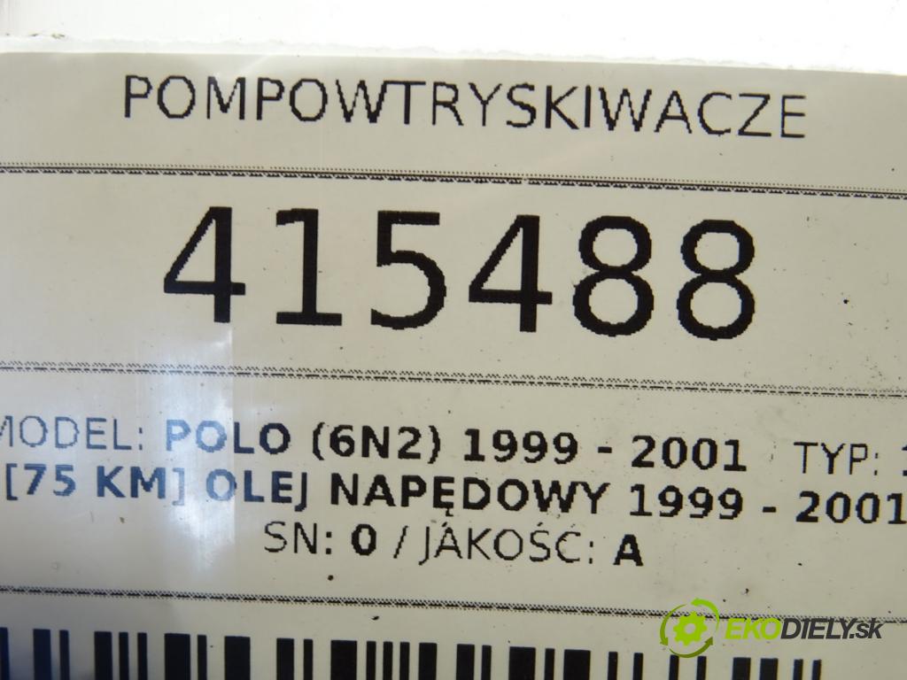 VW POLO (6N2) 1999 - 2001    1.4 TDI 55 kW [75 KM] olej napędowy 1999 - 2001  vstrekovače 038130073F (Vstrekovače)