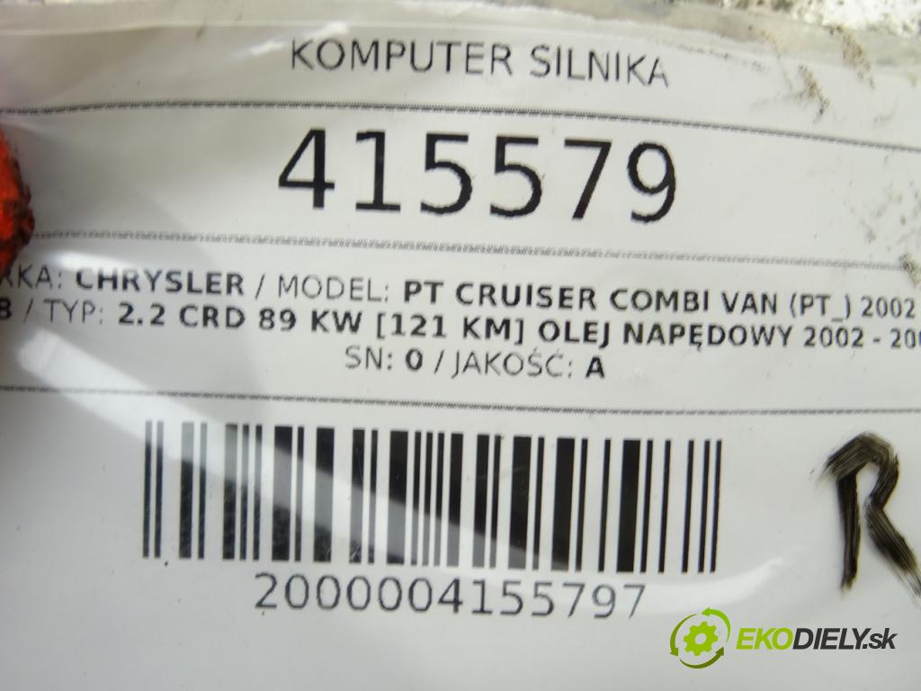 CHRYSLER PT CRUISER Combi Van (PT_) 2002 - 2008    2.2 CRD 89 kW [121 KM] olej napędowy 2002 - 2008  riadiaca jednotka Motor P05033032AE (Riadiace jednotky)