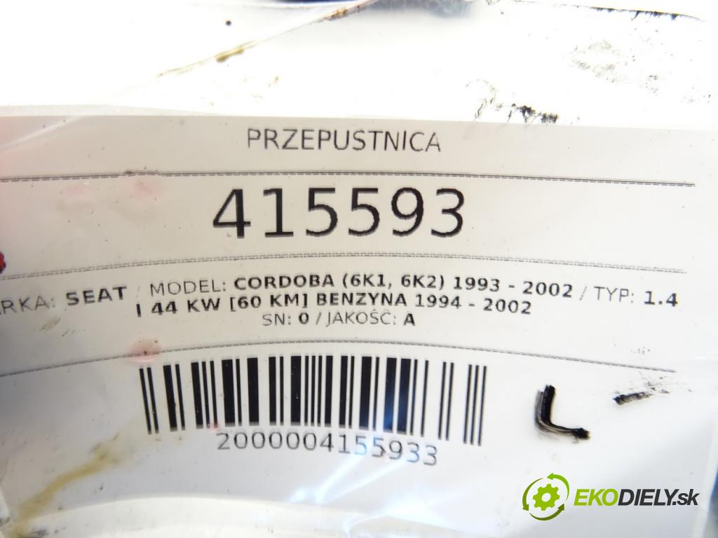 SEAT CORDOBA (6K1, 6K2) 1993 - 2002    1.4 i 44 kW [60 KM] benzyna 1994 - 2002  Škrtiaca klapka 030133062C (Škrtiace klapky)