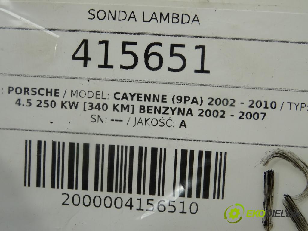 PORSCHE CAYENNE (9PA) 2002 - 2010    S 4.5 250 kW [340 KM] benzyna 2002 - 2007  sonda lambda 0258006498 (Lambda sondy)