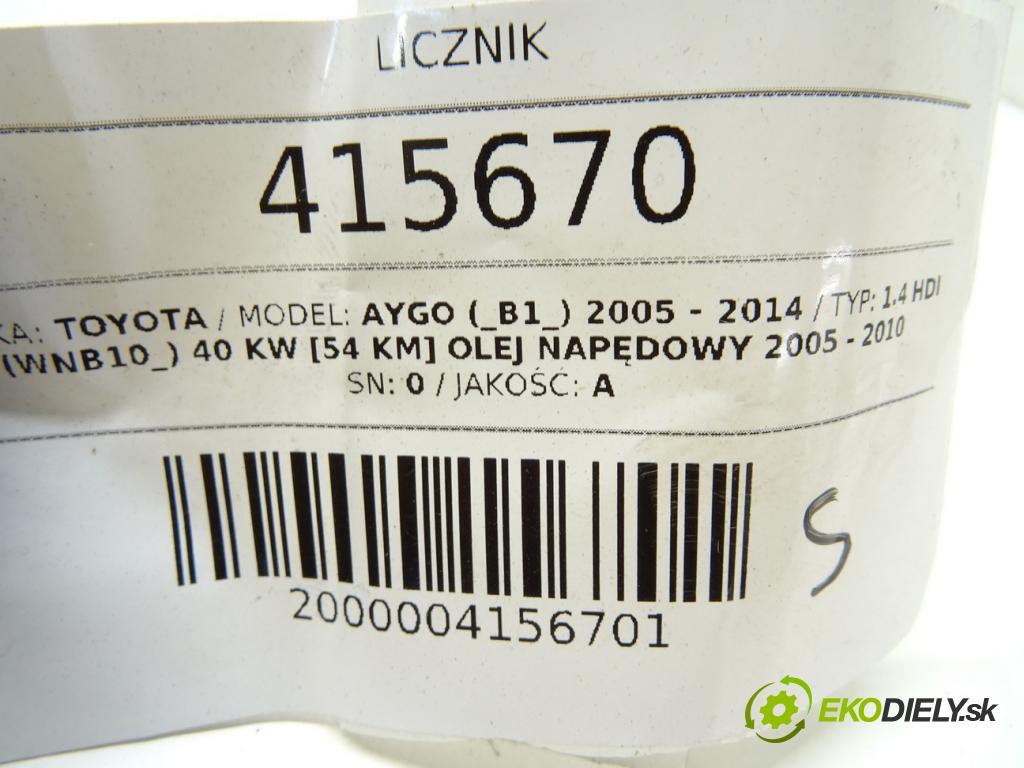 TOYOTA AYGO (_B1_) 2005 - 2014    1.4 HDi (WNB10_) 40 kW [54 KM] olej napędowy 2005   Prístrojovka 83800-0H032 (Prístrojové dosky, displeje)