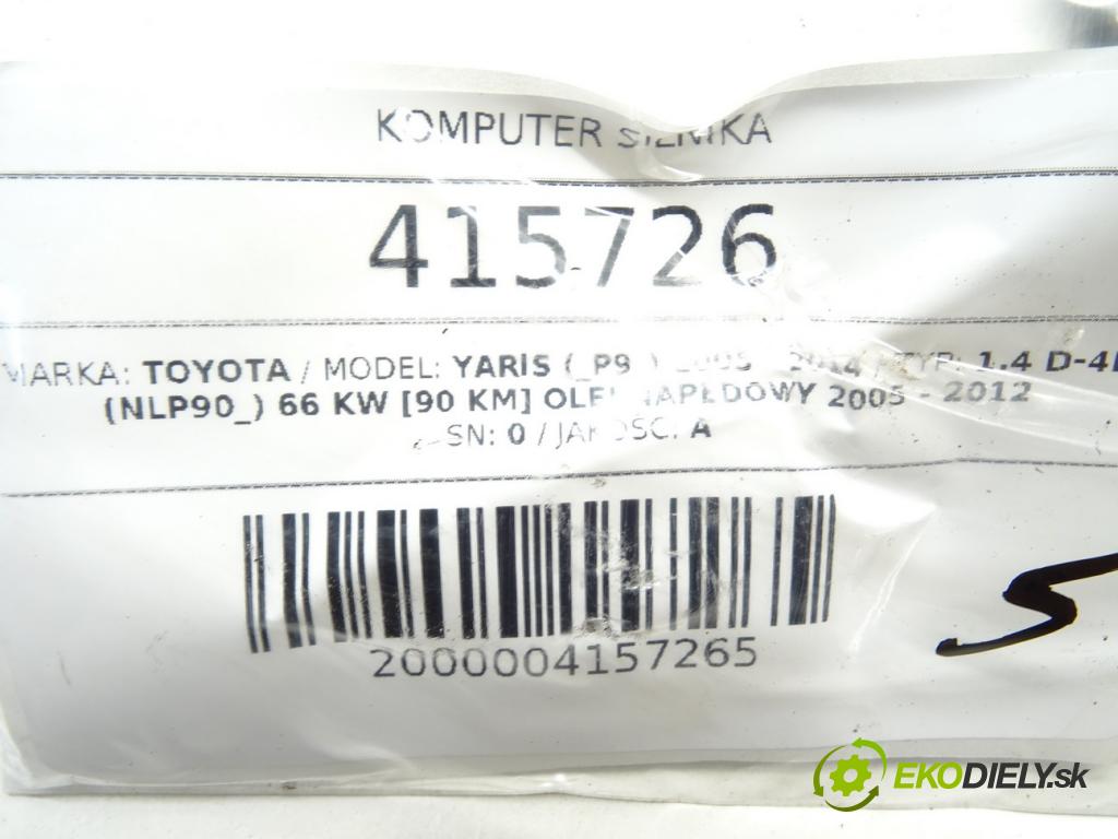 TOYOTA YARIS (_P9_) 2005 - 2014    1.4 D-4D (NLP90_) 66 kW [90 KM] olej napędowy 2005  riadiaca jednotka Motor 89661-0DC20 (Riadiace jednotky)