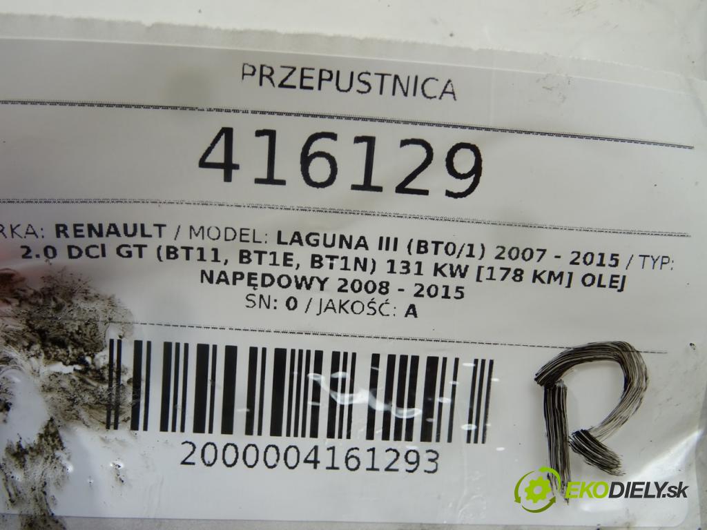 RENAULT LAGUNA III (BT0/1) 2007 - 2015    2.0 dCi GT (BT11, BT1E, BT1N) 131 kW [178 KM] olej  Škrtiaca klapka 8200330810E (Škrtiace klapky)