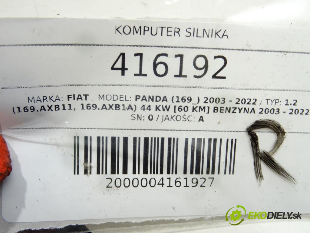 FIAT PANDA (169_) 2003 - 2022    1.2 (169.AXB11, 169.AXB1A) 44 kW [60 KM] benzyna 2  riadiaca jednotka Motor 51793116 (Riadiace jednotky)