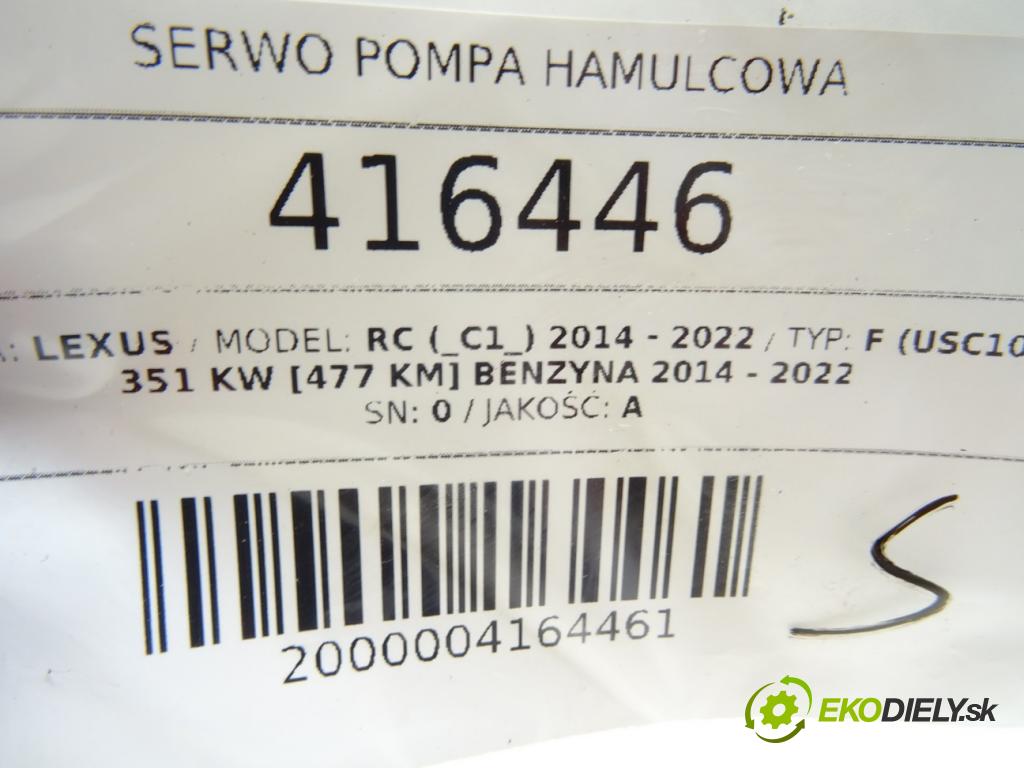 LEXUS RC (_C1_) 2014 - 2022    F (USC10_) 351 kW [477 KM] benzyna 2014 - 2022  Posilovač Pumpa brzdová  (Posilňovače bŕzd)