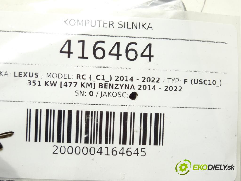 LEXUS RC (_C1_) 2014 - 2022    F (USC10_) 351 kW [477 KM] benzyna 2014 - 2022  riadiaca jednotka Motor 89661-24890 (Riadiace jednotky)