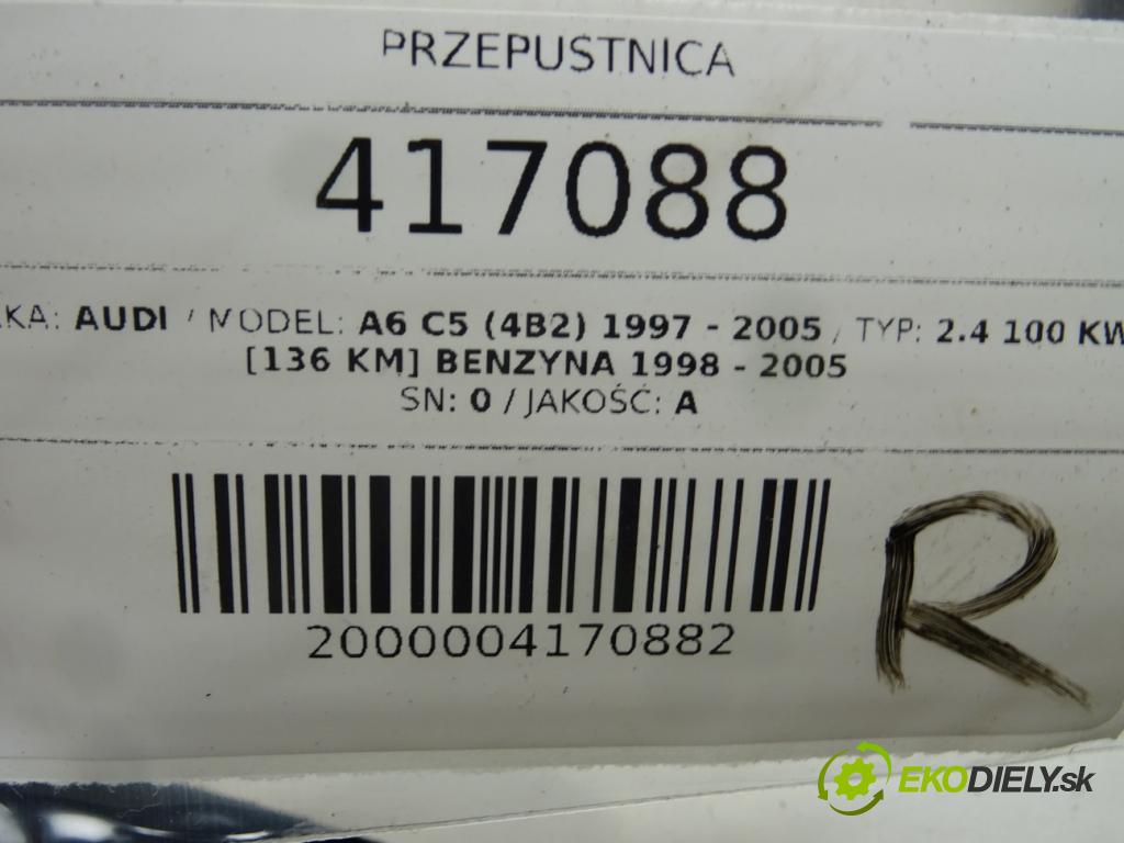 AUDI A6 C5 (4B2) 1997 - 2005    2.4 100 kW [136 KM] benzyna 1998 - 2005  Škrtiaca klapka 078133063AM (Škrtiace klapky)