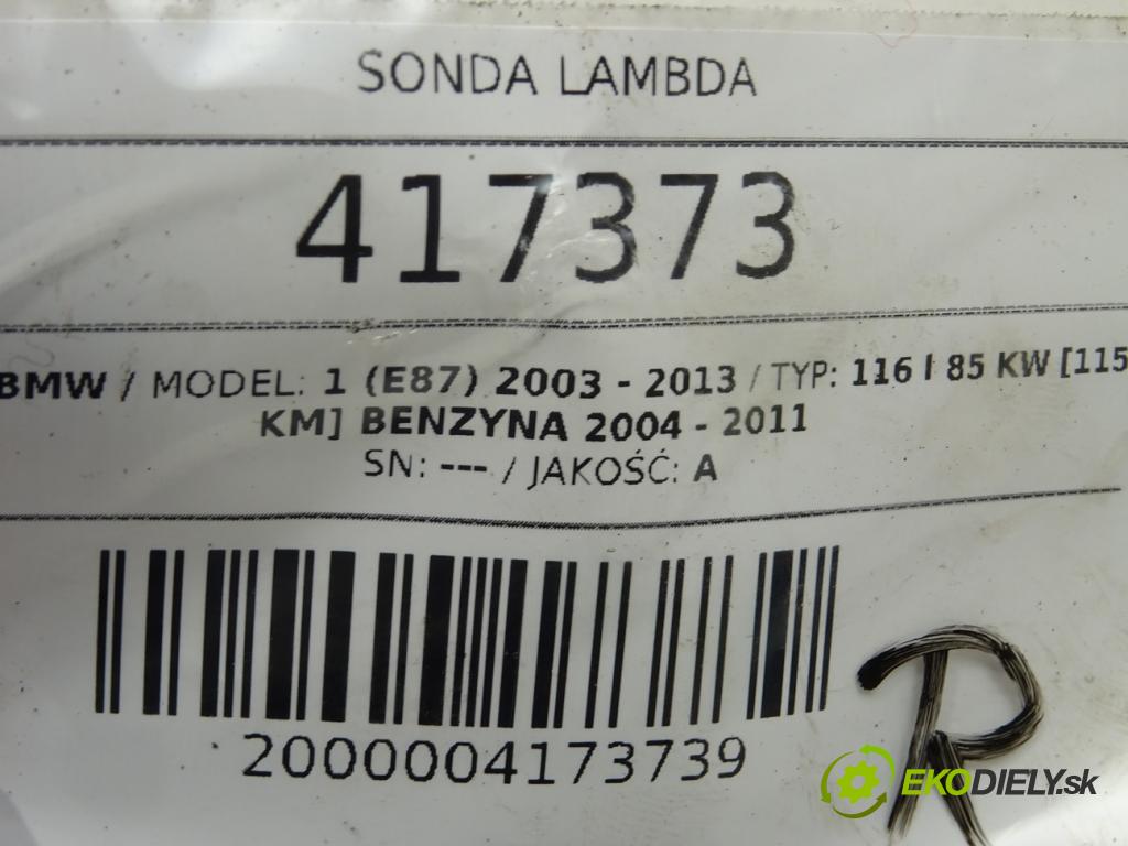 BMW 1 (E87) 2003 - 2013    116 i 85 kW [115 KM] benzyna 2004 - 2011  sonda lambda KBA16693 (Lambda sondy)