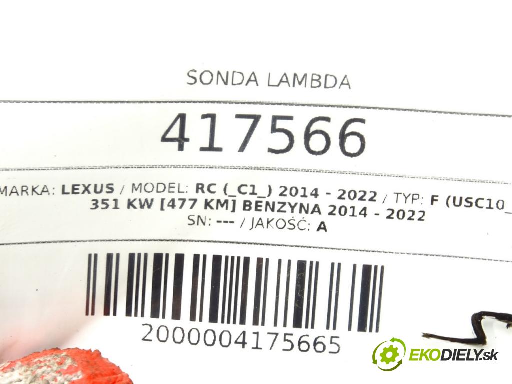 LEXUS RC (_C1_) 2014 - 2022    F (USC10_) 351 kW [477 KM] benzyna 2014 - 2022  sonda lambda 89467-24010 (Lambda sondy)