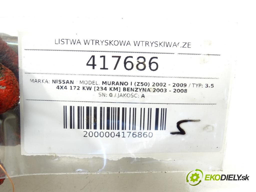 NISSAN MURANO I (Z50) 2002 - 2009    3.5 4x4 172 kW [234 KM] benzyna 2003 - 2008  Lišta vstrekovacia Vstrekovacie ventily 0280158042 (Vstrekovacie lišty)