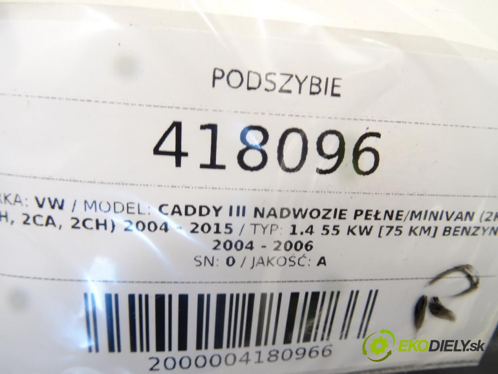 VW CADDY III Nadwozie pełne/minivan (2KA, 2KH, 2CA, 2CH) 2004 - 2015    1.4 55 kW [75 KM] benzyna 2004 - 2006  Torpédo, plast pod čelné okno  (Torpéda)
