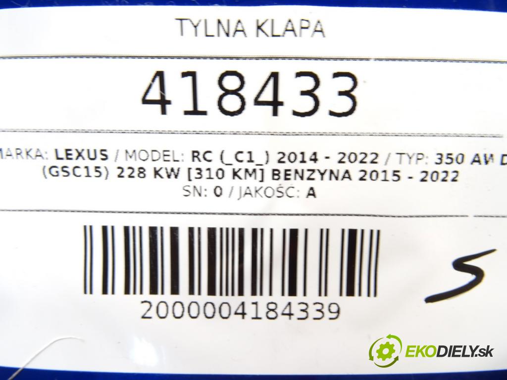 LEXUS RC (_C1_) 2014 - 2022    350 AWD (GSC15) 228 kW [310 KM] benzyna 2015 - 202  zadná kapota  (Zadné kapoty)