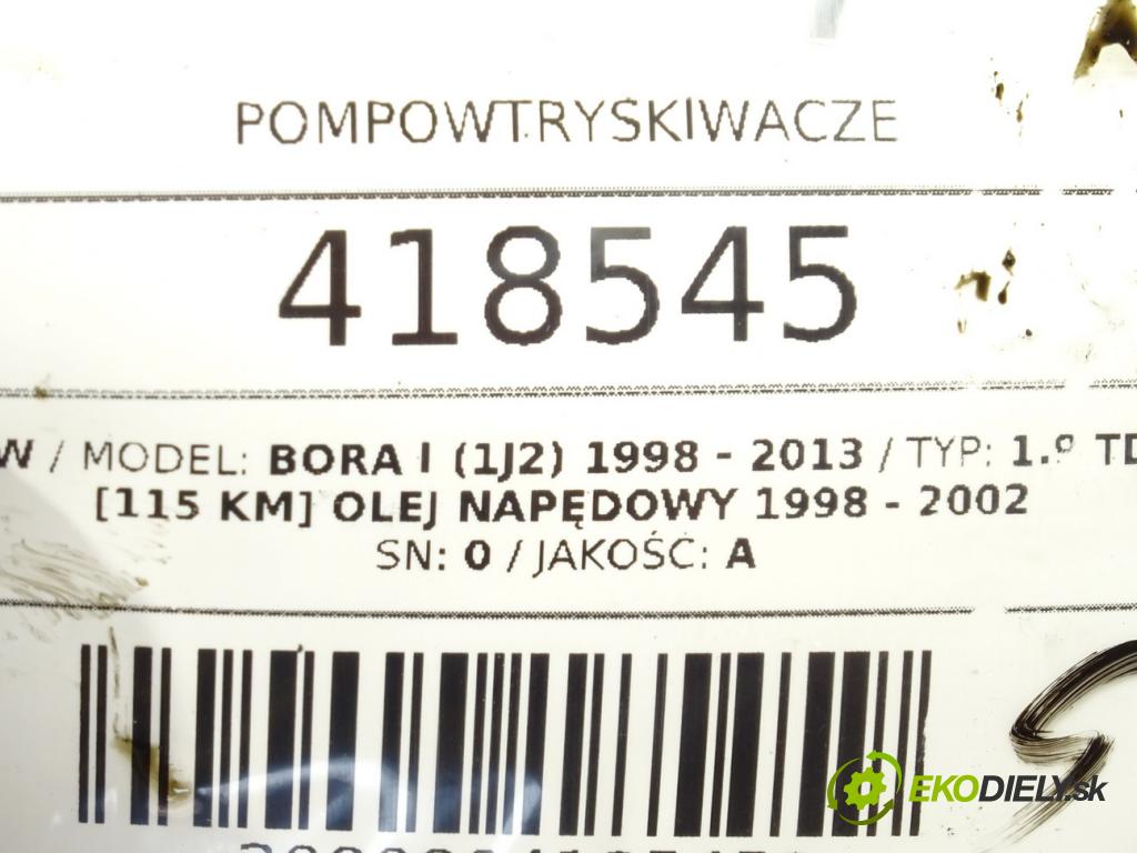 VW BORA I (1J2) 1998 - 2013    1.9 TDI 85 kW [115 KM] olej napędowy 1998 - 2002  vstrekovače 038130073F (Vstrekovače)