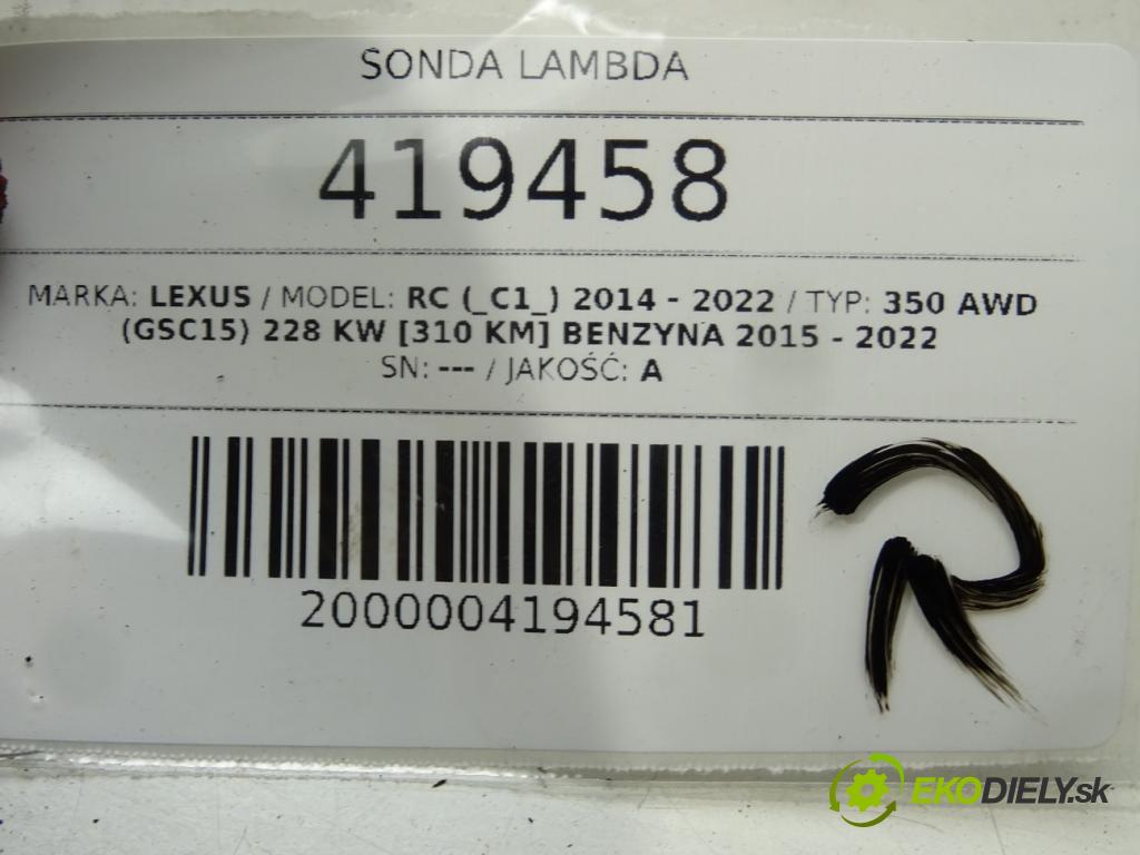 LEXUS RC (_C1_) 2014 - 2022    350 AWD (GSC15) 228 kW [310 KM] benzyna 2015 - 202  sonda lambda 89467-53070 (Lambda sondy)