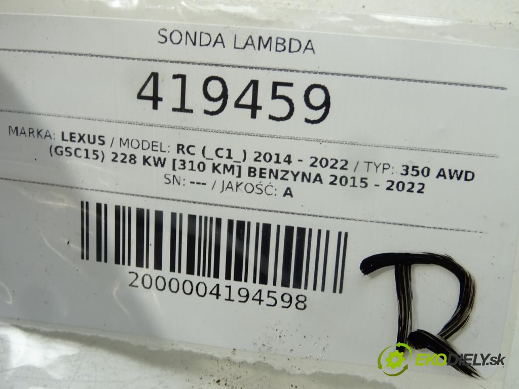 LEXUS RC (_C1_) 2014 - 2022    350 AWD (GSC15) 228 kW [310 KM] benzyna 2015 - 202  sonda lambda 89467-53080 (Lambda sondy)