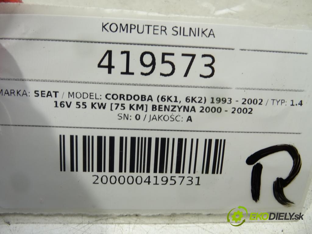 SEAT CORDOBA (6K1, 6K2) 1993 - 2002    1.4 16V 55 kW [75 KM] benzyna 2000 - 2002  riadiaca jednotka Motor 6K0906032C (Riadiace jednotky)