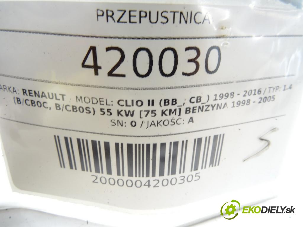 RENAULT CLIO II (BB_, CB_) 1998 - 2016    1.4 (B/CB0C, B/CB0S) 55 kW [75 KM] benzyna 1998 -   Škrtiaca klapka 7700868844M (Škrtiace klapky)