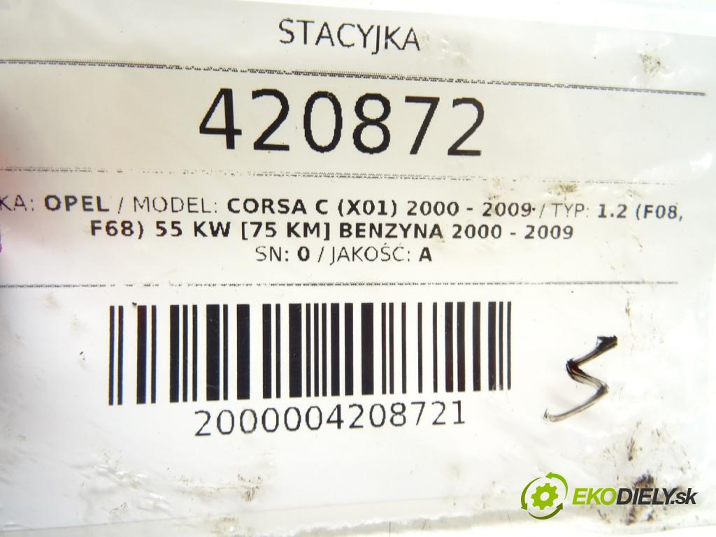 OPEL CORSA C (X01) 2000 - 2009    1.2 (F08, F68) 55 kW [75 KM] benzyna 2000 - 2009  spinačka 0 (Spínacie skrinky a kľúče)