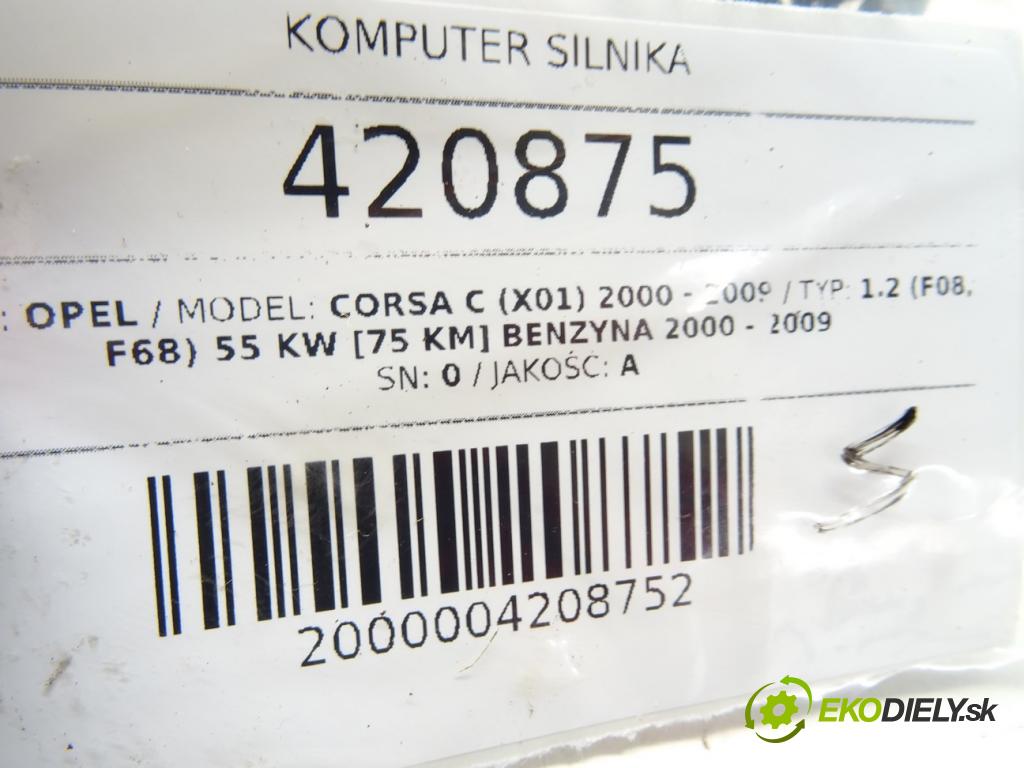 OPEL CORSA C (X01) 2000 - 2009    1.2 (F08, F68) 55 kW [75 KM] benzyna 2000 - 2009  riadiaca jednotka Motor 0261207962 (Riadiace jednotky)