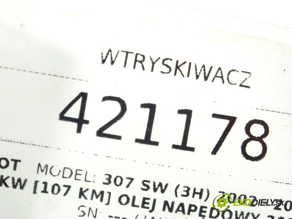 PEUGEOT 307 SW (3H) 2002 - 2009    2.0 HDI 110 79 kW [107 KM] olej napędowy 2002 - 20  vstrekovač 0445110076 (Vstrekovače)