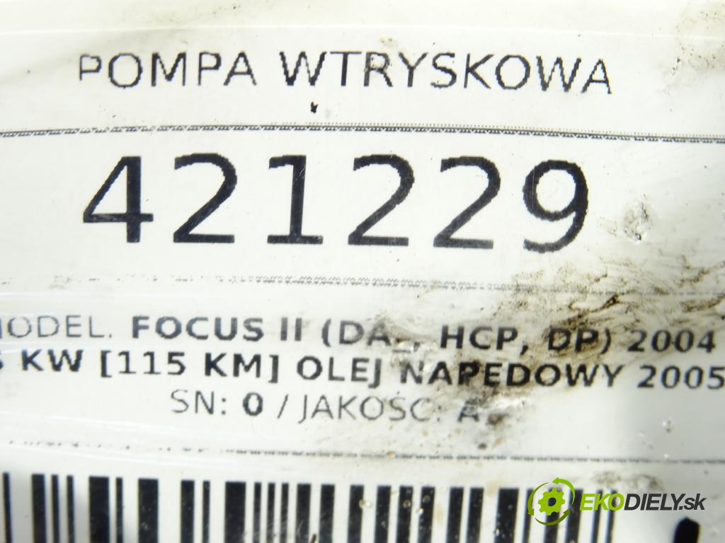 FORD FOCUS II (DA_, HCP, DP) 2004 - 2013    1.8 TDCi 85 kW [115 KM] olej napędowy 2005 - 2012  Pumpa vstrekovacia 4M5Q9B395AF (Vstrekovacie čerpadlá)