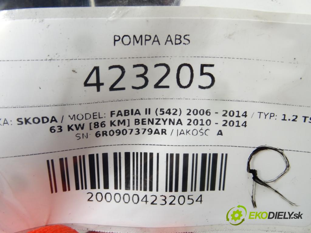 SKODA FABIA II (542) 2006 - 2014    1.2 TSI 63 kW [86 KM] benzyna 2010 - 2014  Pumpa ABS 6R0614117AJ (Pumpy ABS)