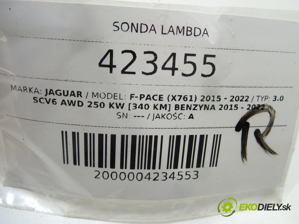 JAGUAR F-PACE (X761) 2015 - 2022    3.0 SCV6 AWD 250 kW [340 KM] benzyna 2015 - 2022  sonda lambda DX23-9F472-BC (Lambda sondy)