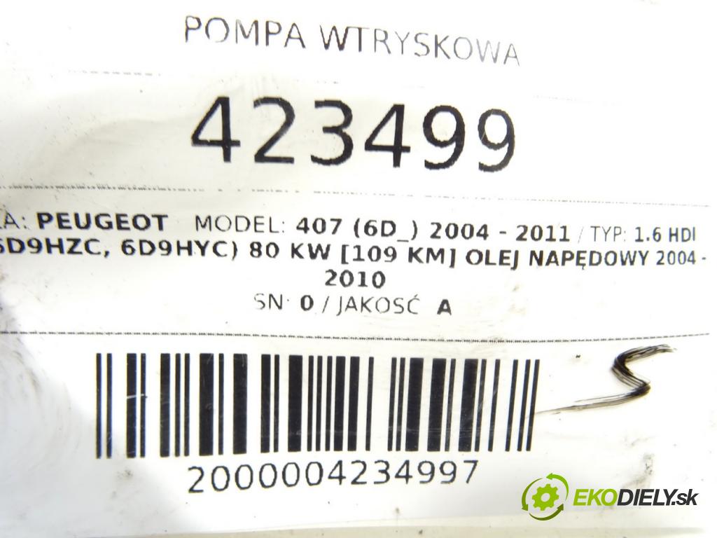 PEUGEOT 407 (6D_) 2004 - 2011    1.6 HDi 110 (6D9HZC, 6D9HYC) 80 kW [109 KM] olej n  Pumpa vstrekovacia 0445010089 (Vstrekovacie čerpadlá)