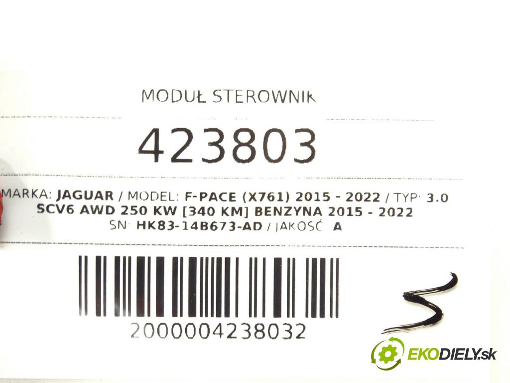 JAGUAR F-PACE (X761) 2015 - 2022    3.0 SCV6 AWD 250 kW [340 KM] benzyna 2015 - 2022  Modul Riadiaca jednotka HK83-14B673-AD (Ostatné)