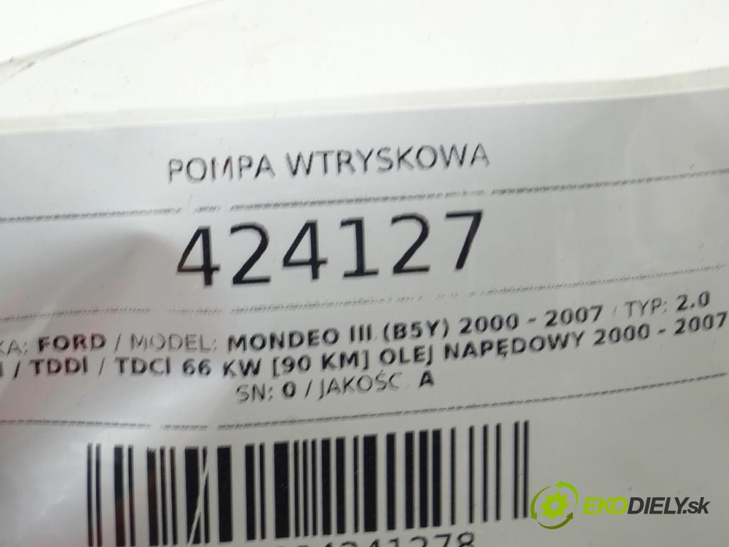 FORD MONDEO III (B5Y) 2000 - 2007    2.0 16V DI / TDDi / TDCi 66 kW [90 KM] olej napędo  Pumpa vstrekovacia 1S7Q-9A543-BG (Vstrekovacie čerpadlá)