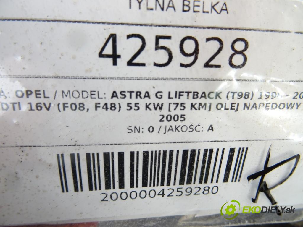 OPEL ASTRA G liftback (T98) 1998 - 2009    1.7 DTI 16V (F08, F48) 55 kW [75 KM] olej napędowy  zadná Výstuha  (Výstuhy zadné)