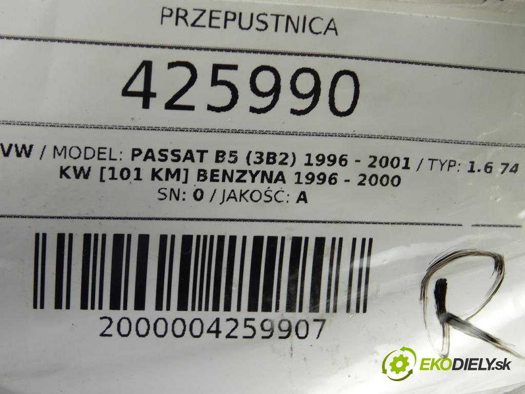 VW PASSAT B5 (3B2) 1996 - 2001    1.6 74 kW [101 KM] benzyna 1996 - 2000  Škrtiaca klapka  (Škrtiace klapky)