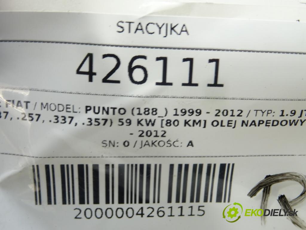 FIAT PUNTO (188_) 1999 - 2012    1.9 JTD 80 (188.237, .257, .337, .357) 59 kW [80 K  spinačka  (Spínacie skrinky a kľúče)