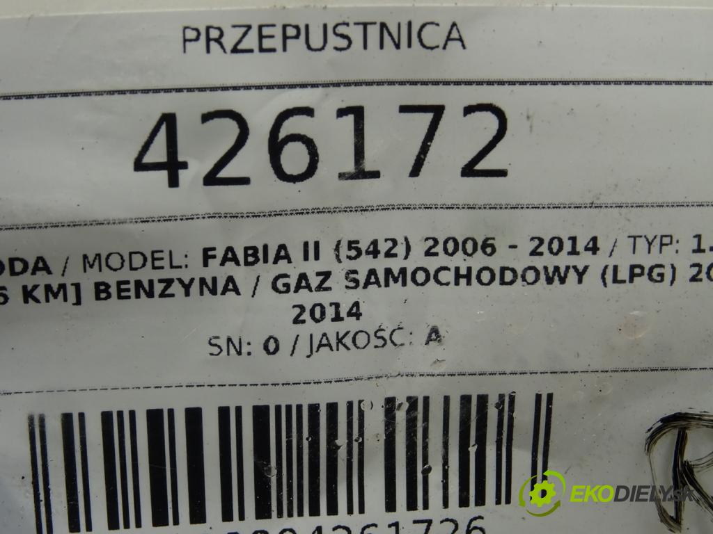 SKODA FABIA II (542) 2006 - 2014    1.4 LPG 63 kW [86 KM] Benzyna / gaz samochodowy (L  Škrtiaca klapka 03C133062T (Škrtiace klapky)