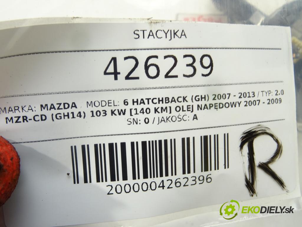 MAZDA 6 Hatchback (GH) 2007 - 2013    2.0 MZR-CD (GH14) 103 kW [140 KM] olej napędowy 20  spinačka GS1D66938 (Spínacie skrinky a kľúče)