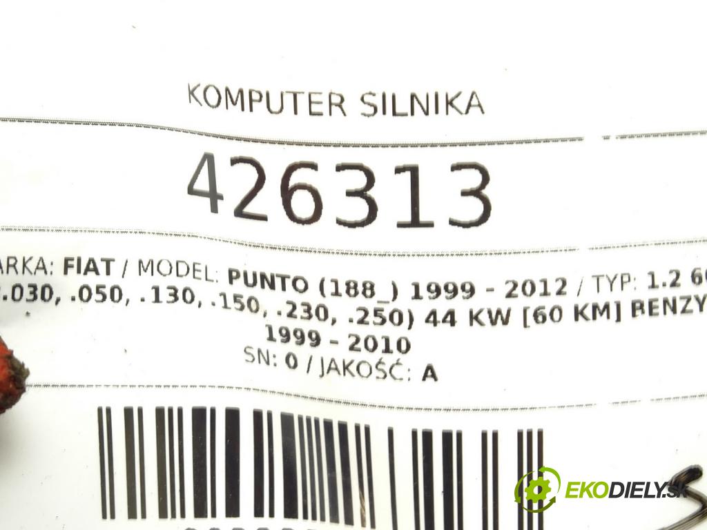 FIAT PUNTO (188_) 1999 - 2012    1.2 60 (188.030, .050, .130, .150, .230, .250) 44   řídící jednotka motora 55181132 (Řídící jednotky)