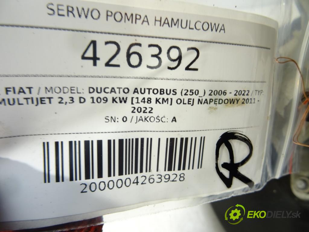 FIAT DUCATO Autobus (250_) 2006 - 2022    150 Multijet 2,3 D 109 kW [148 KM] olej napędowy 2  Posilovač Pumpa brzdová 00518373240 (Posilňovače bŕzd)