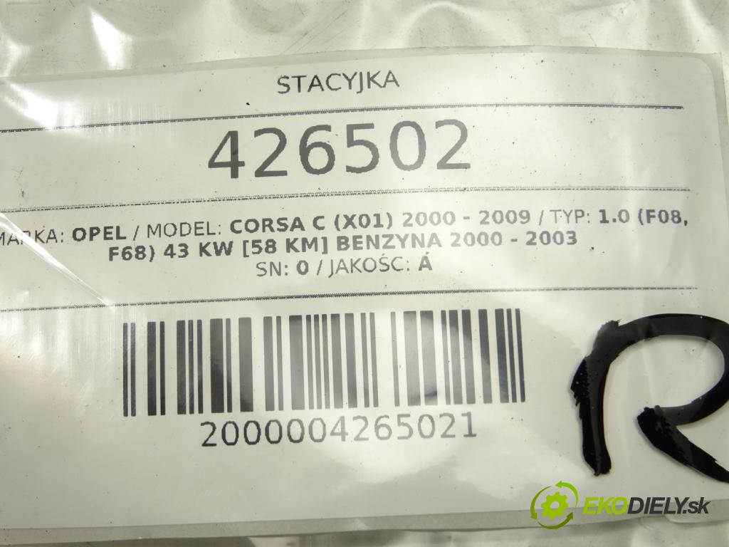 OPEL CORSA C (X01) 2000 - 2009    1.0 (F08, F68) 43 kW [58 KM] benzyna 2000 - 2003  spinačka 09146299 (Spínacie skrinky a kľúče)