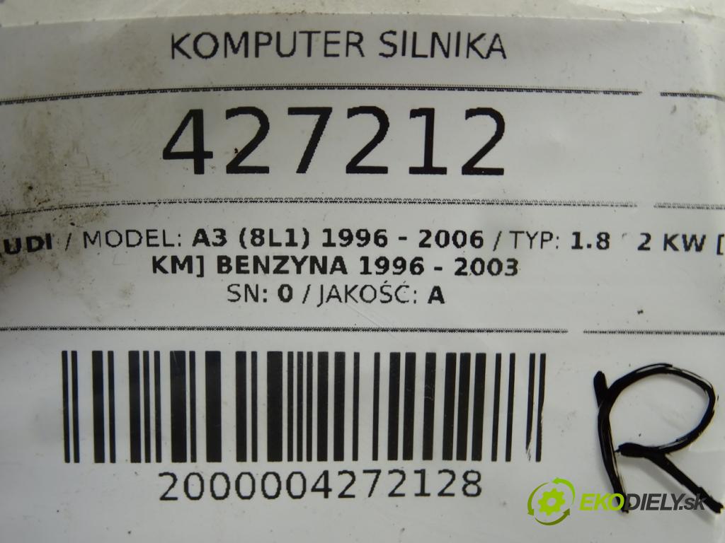 AUDI A3 (8L1) 1996 - 2006    1.8 92 kW [125 KM] benzyna 1996 - 2003  riadiaca jednotka Motor 06A906018C (Riadiace jednotky)