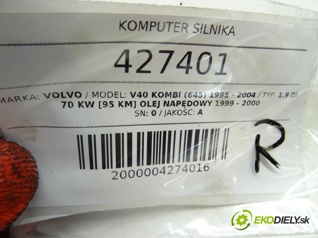 VOLVO V40 Kombi (645) 1995 - 2004    1.9 DI 70 kW [95 KM] olej napędowy 1999 - 2000  riadiaca jednotka Motor 0281001906 (Riadiace jednotky)