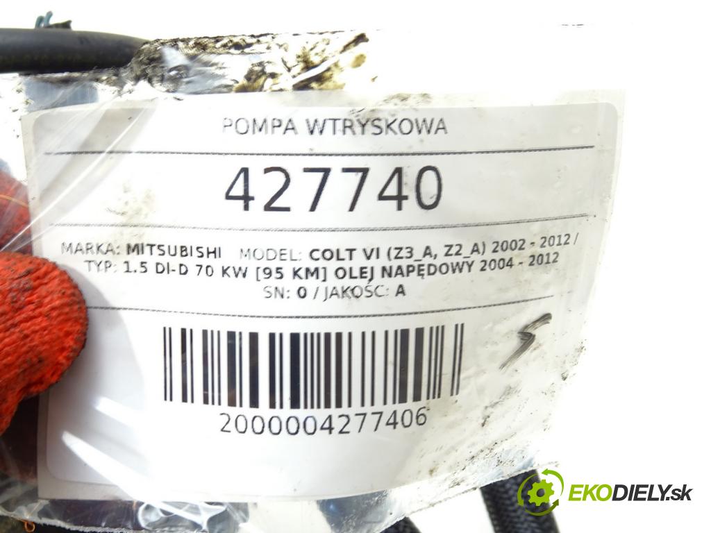 MITSUBISHI COLT VI (Z3_A, Z2_A) 2002 - 2012    1.5 DI-D 70 kW [95 KM] olej napędowy 2004 - 2012  Pumpa vstrekovacia A6400700701 (Vstrekovacie čerpadlá)