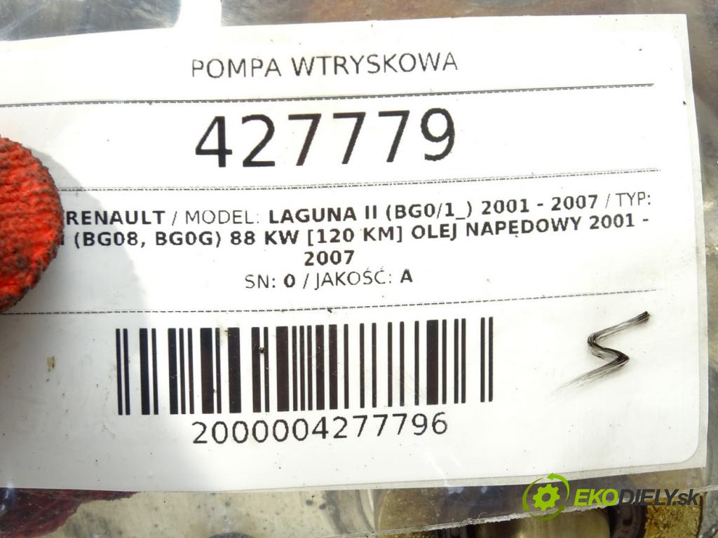 RENAULT LAGUNA II (BG0/1_) 2001 - 2007    1.9 dCi (BG08, BG0G) 88 kW [120 KM] olej napędowy   Pumpa vstrekovacia 0445010075 (Vstrekovacie čerpadlá)