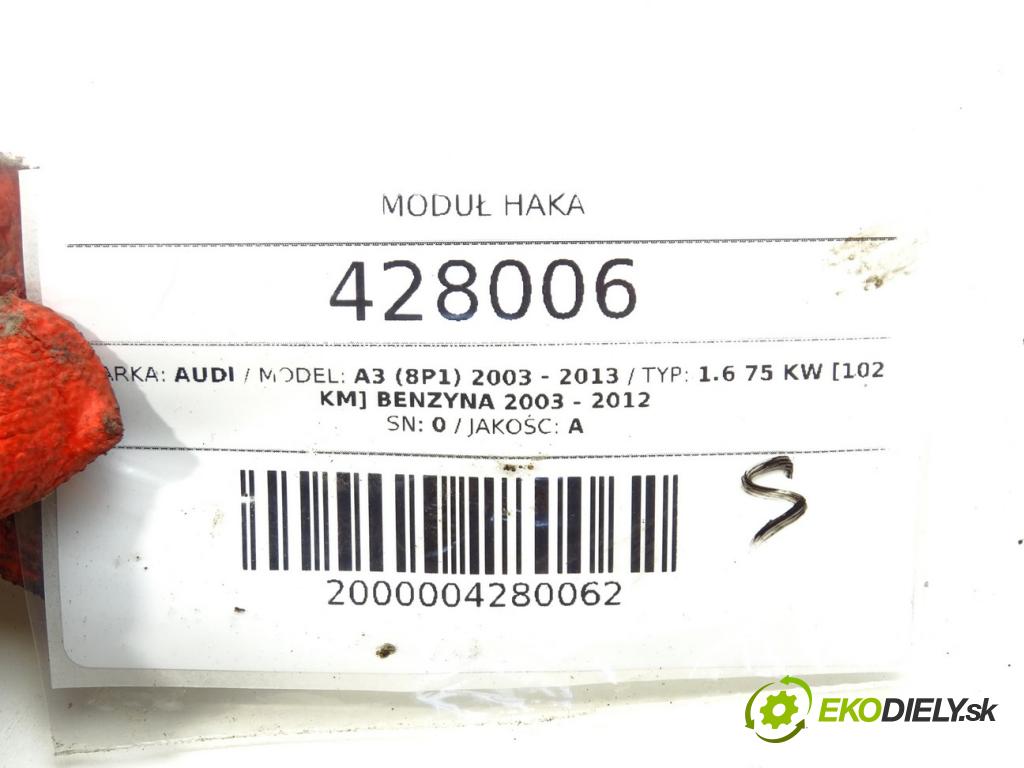 AUDI A3 (8P1) 2003 - 2013    1.6 75 kW [102 KM] benzyna 2003 - 2012  Modul ťažného oka 5DS010154-41 (Ostatné)